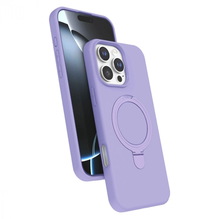 Apple İphone 16 Pro Max Regal Magsafe Standlı Kapak - Lila