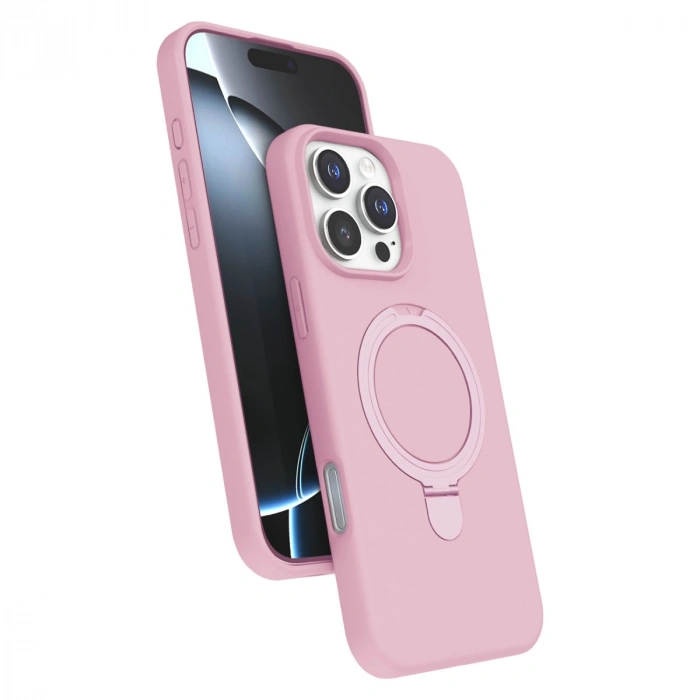 Apple İphone 16 Pro Regal Magsafe Standlı Kapak - Açık Pembe