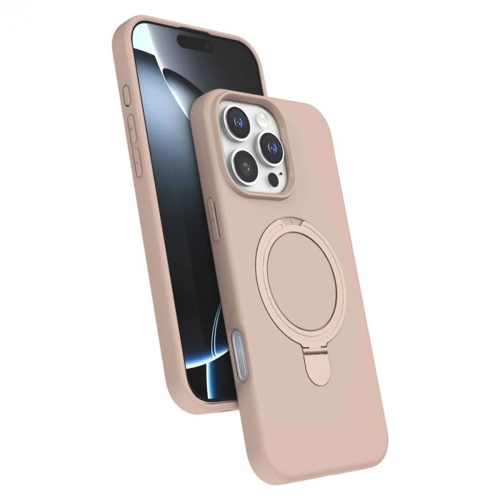 Apple İphone 16 Pro Regal Magsafe Standlı Kapak - Çöl Titanyum