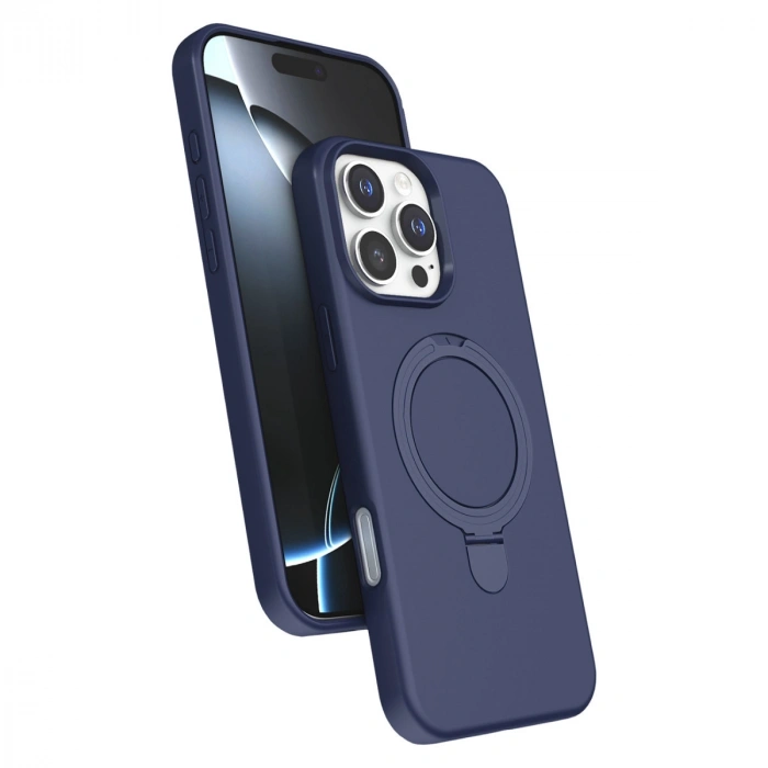 Apple İphone 16 Pro Regal Magsafe Standlı Kapak - Lacivert