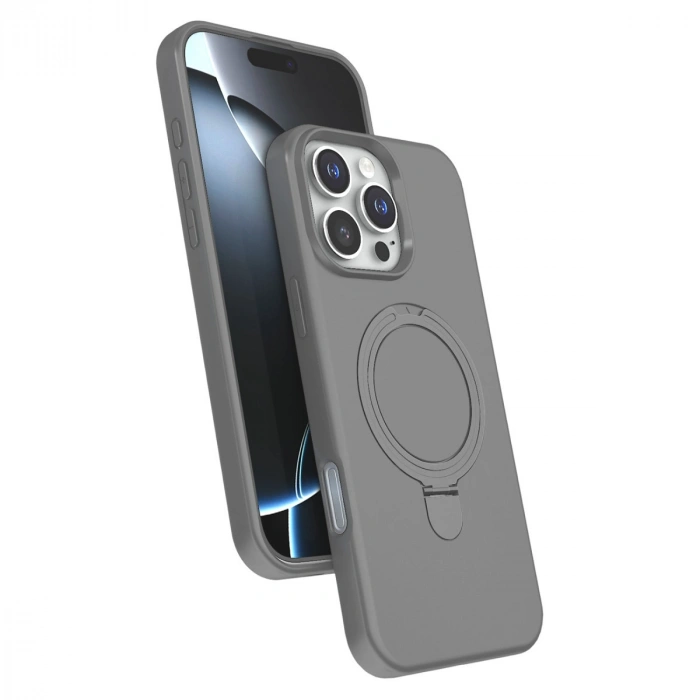 Apple İphone 16 Pro Regal Magsafe Standlı Kapak - Titan Gri