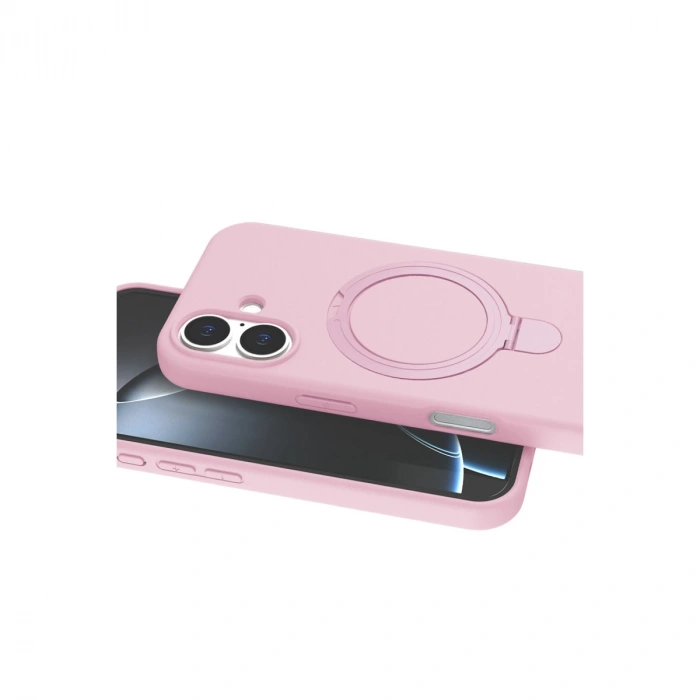Apple İphone 16 Regal Magsafe Standlı Kapak - Açık Pembe
