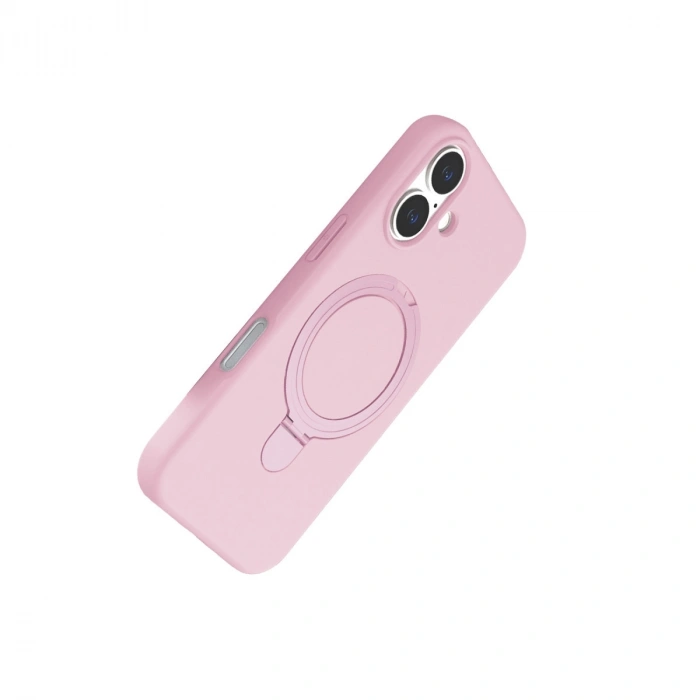Apple İphone 16 Regal Magsafe Standlı Kapak - Açık Pembe
