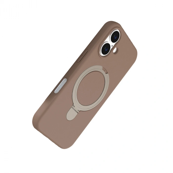 Apple İphone 16 Regal Magsafe Standlı Kapak - Çöl Titanyum