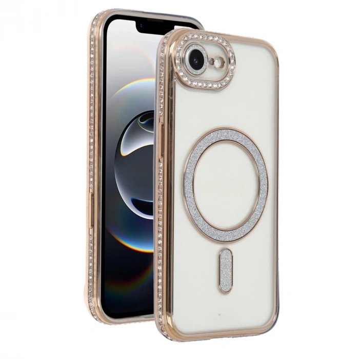 Apple İphone 16e Joke Simli Magneticsafe Kılıf - Gold