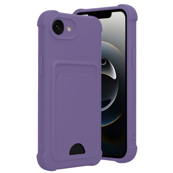 Apple İphone 16e Kelvin Kartvizitli Silikon - Lila