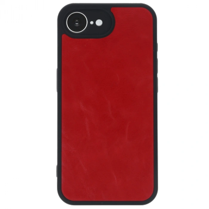 Apple İphone 16e Kılıf Aras Deri Kapak - Kırmızı
