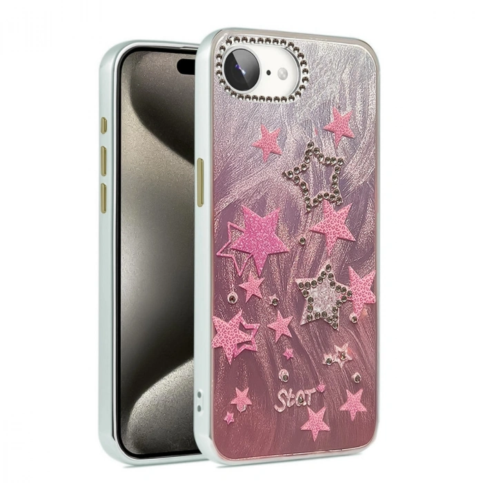 Apple İphone 16e Kılıf Blade Aynalı Desenli Kapak - Desen 7