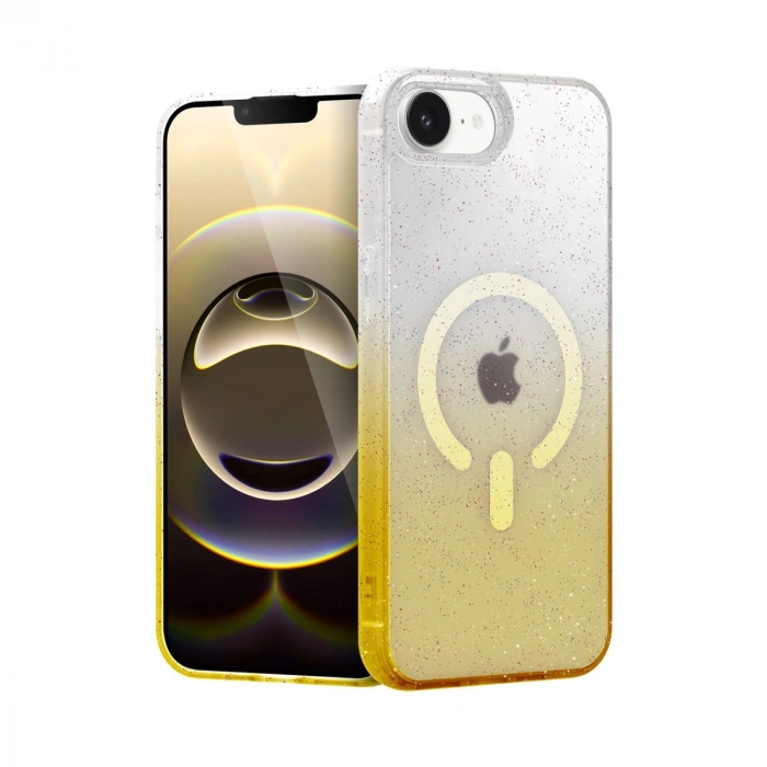 Apple İphone 16e Pummel Shiny Magsafe Kapak - Gold