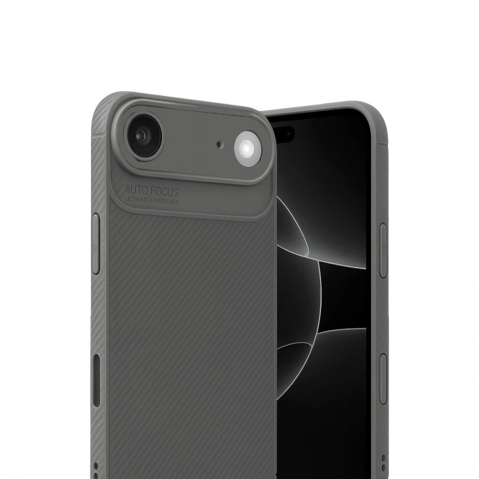 Apple İphone 17 Air Auto Focus Karbon Kapak - Gri