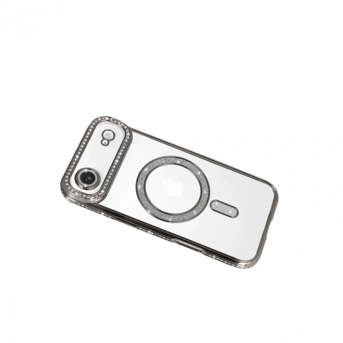 Apple İphone 17 Air Joke Simli Magneticsafe Kılıf - Gümüş