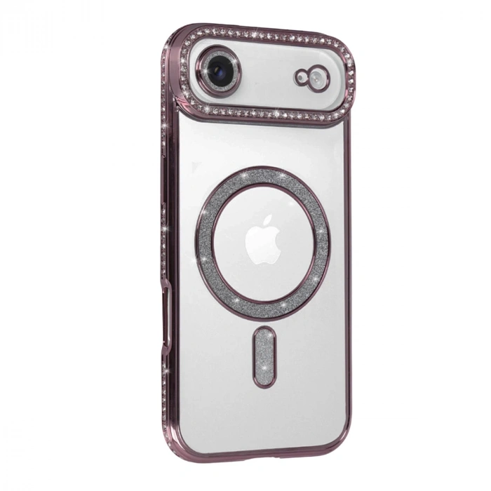 Apple İphone 17 Air Joke Simli Magneticsafe Kılıf - Pembe