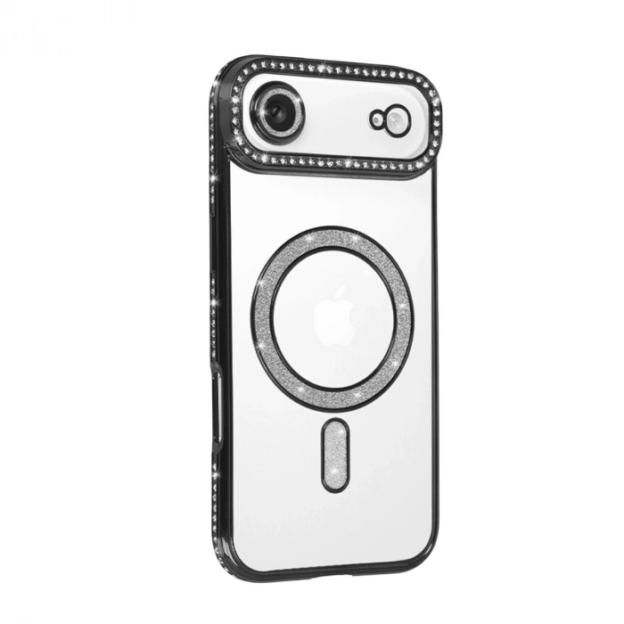 Apple İphone 17 Air Joke Simli Magneticsafe Kılıf - Siyah