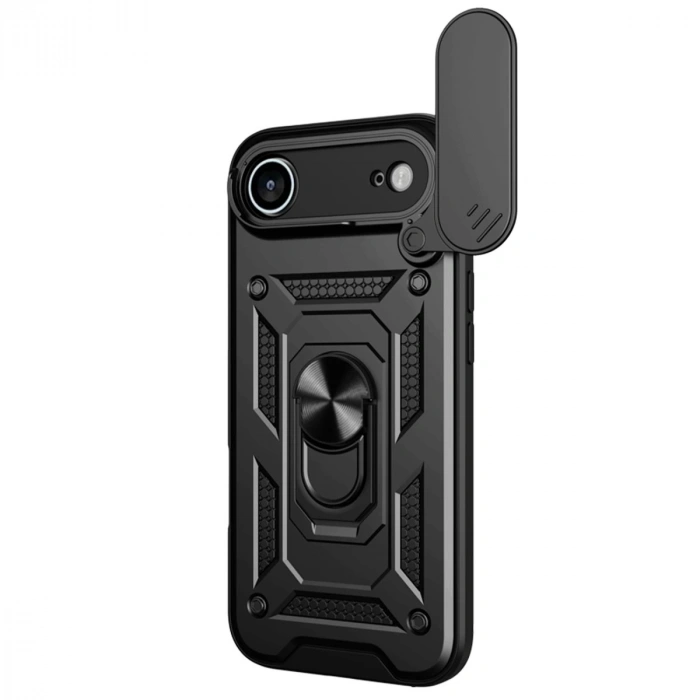 Apple İphone 17 Air Pars Lens Yüzüklü Silikon - Siyah