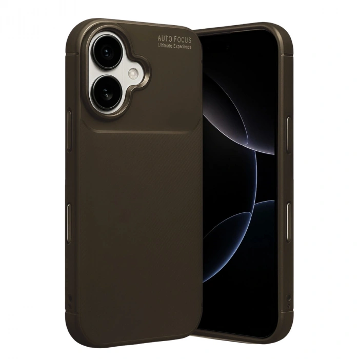 Apple İphone 17 Auto Focus Karbon Kapak - Kahverengi