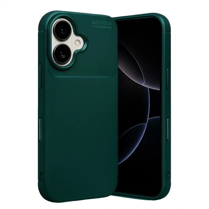 Apple İphone 17 Auto Focus Karbon Kapak - Koyu Yeşil