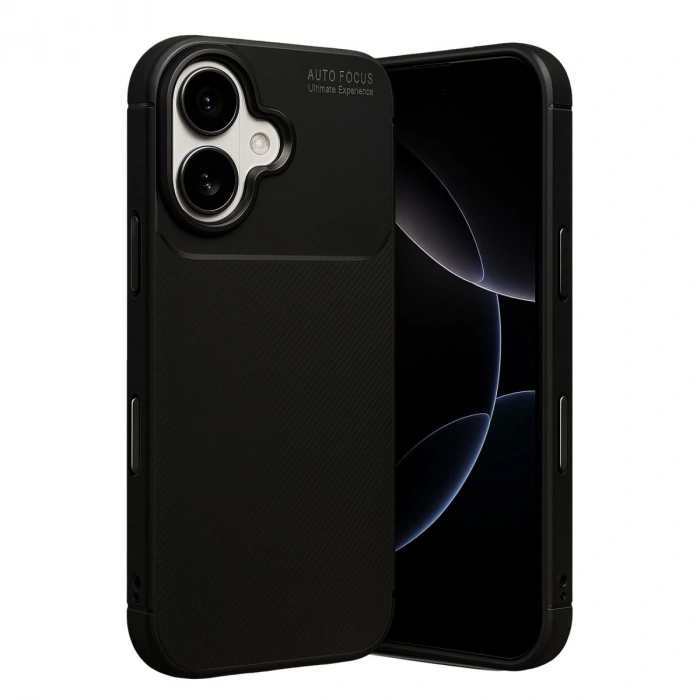 Apple İphone 17 Auto Focus Karbon Kapak - Siyah