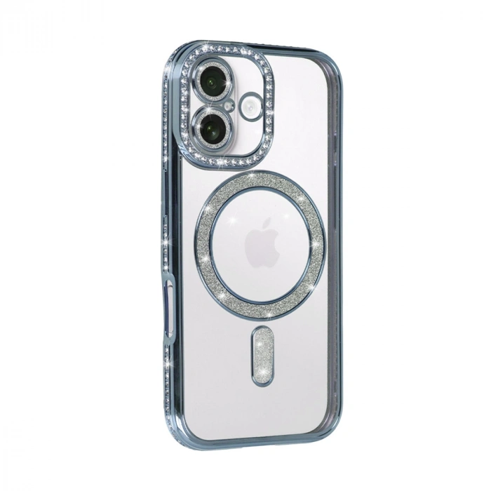 Apple İphone 17 Joke Simli Magneticsafe Kılıf - Mavi