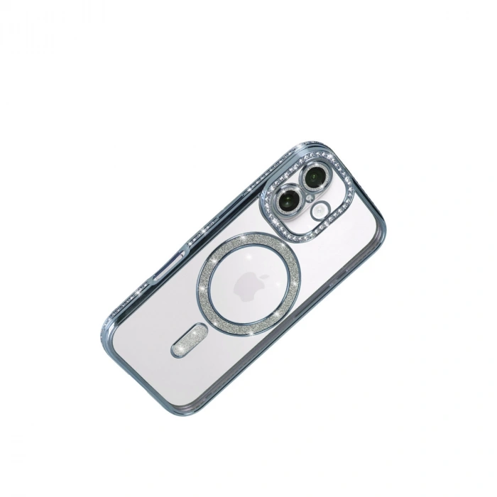 Apple İphone 17 Joke Simli Magneticsafe Kılıf - Mavi