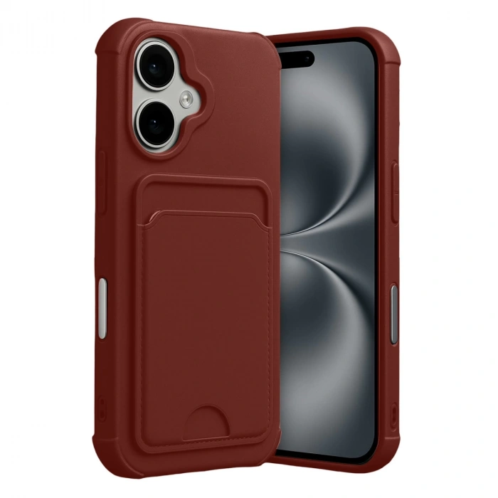 Apple İphone 17 Kelvin Kartvizitli Silikon - Bordo