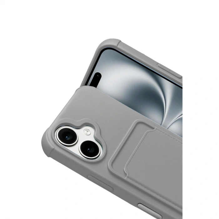 Apple İphone 17 Kelvin Kartvizitli Silikon - Gri