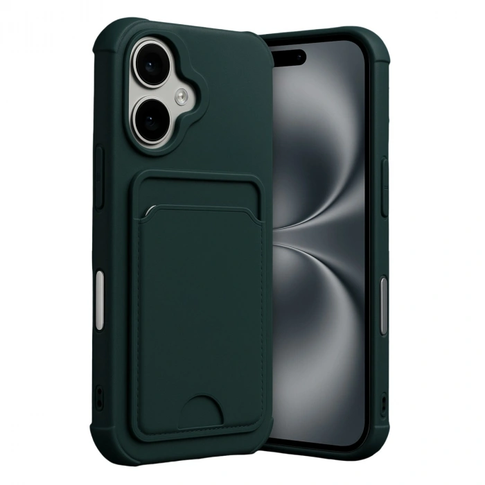 Apple İphone 17 Kelvin Kartvizitli Silikon - Koyu Yeşil