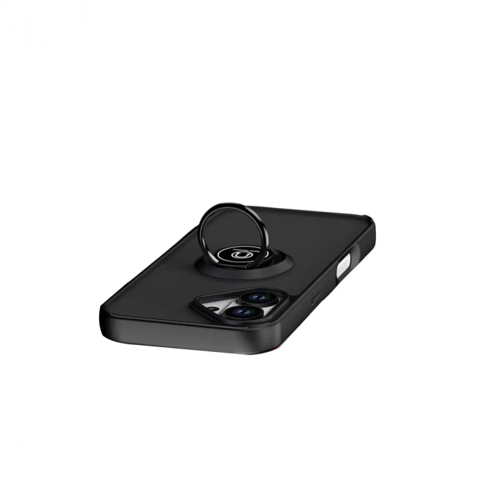 Apple İphone 17 Montreal Yüzüklü Silikon Kapak - Siyah