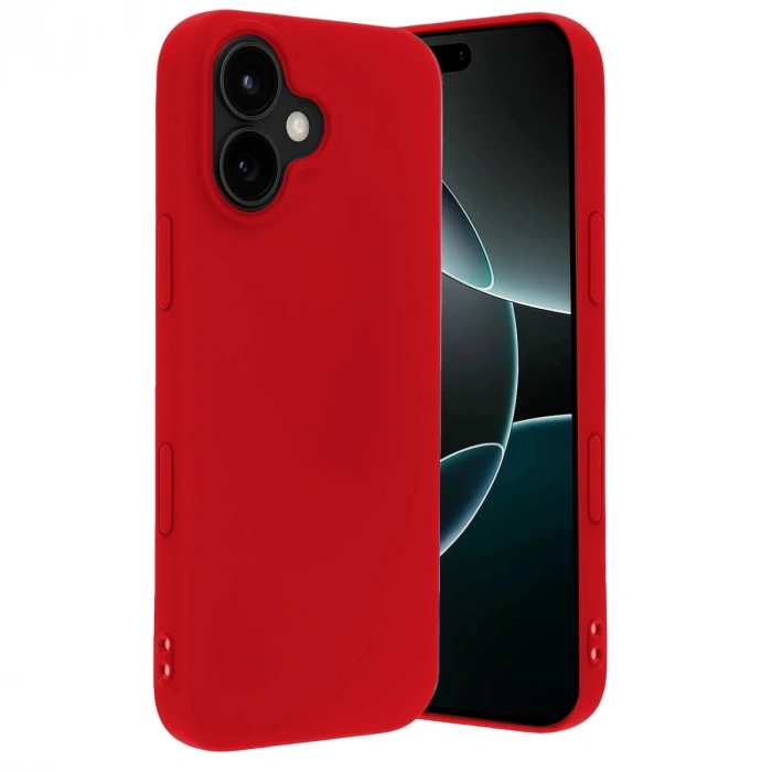 Apple İphone 17 Nano İçi Kadife Silikon - Kırmızı
