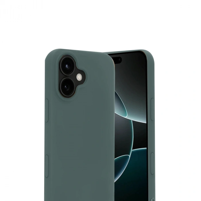 Apple İphone 17 Nano İçi Kadife Silikon - Koyu Yeşil