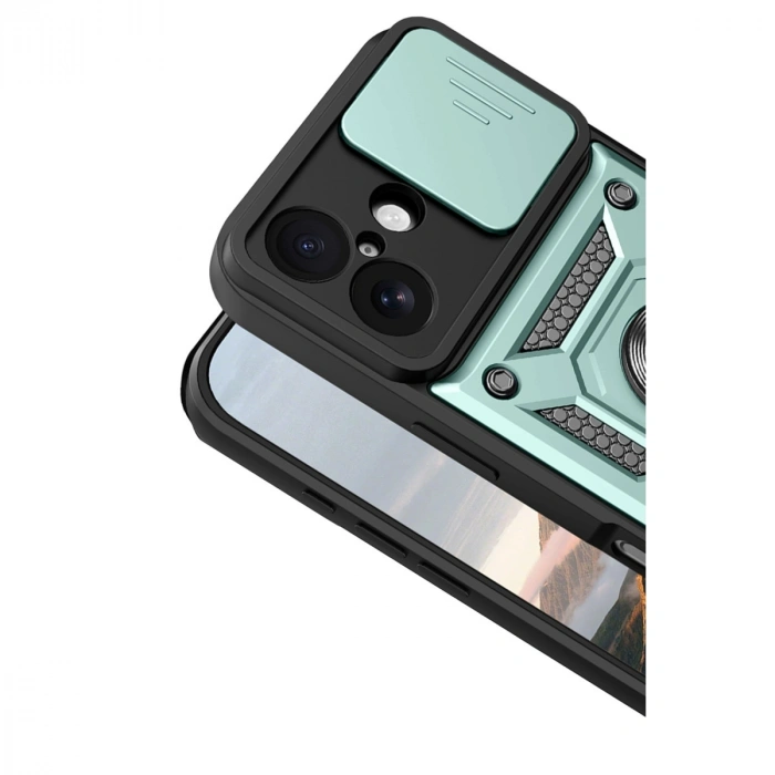 Apple İphone 17 Pars Lens Yüzüklü Silikon - Yeşil