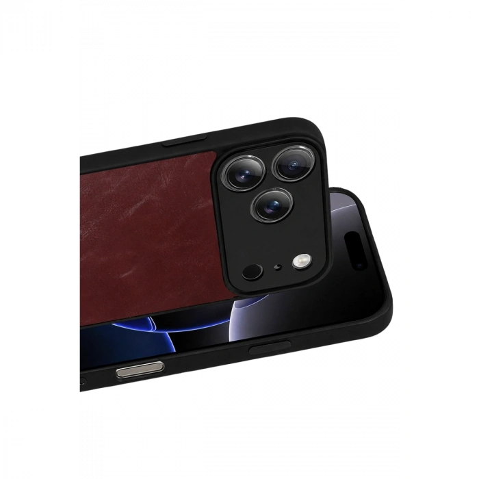 Apple İphone 17 Pro Aras Deri Kapak - Bordo