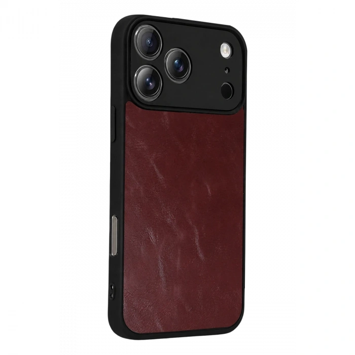Apple İphone 17 Pro Aras Deri Kapak - Bordo