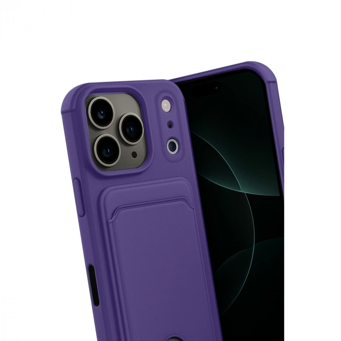 Apple İphone 17 Pro Kelvin Kartvizitli Silikon - Derin Mor