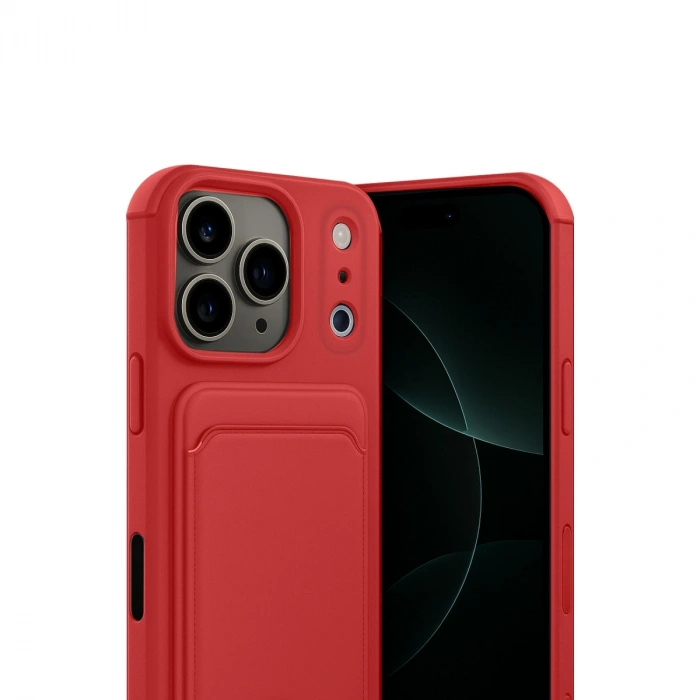Apple İphone 17 Pro Kelvin Kartvizitli Silikon - Kırmızı