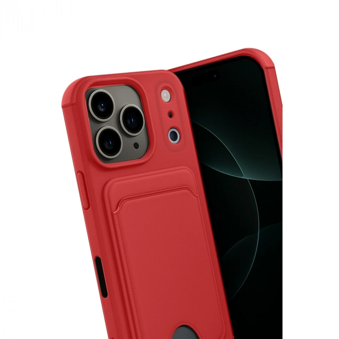 Apple İphone 17 Pro Kelvin Kartvizitli Silikon - Kırmızı