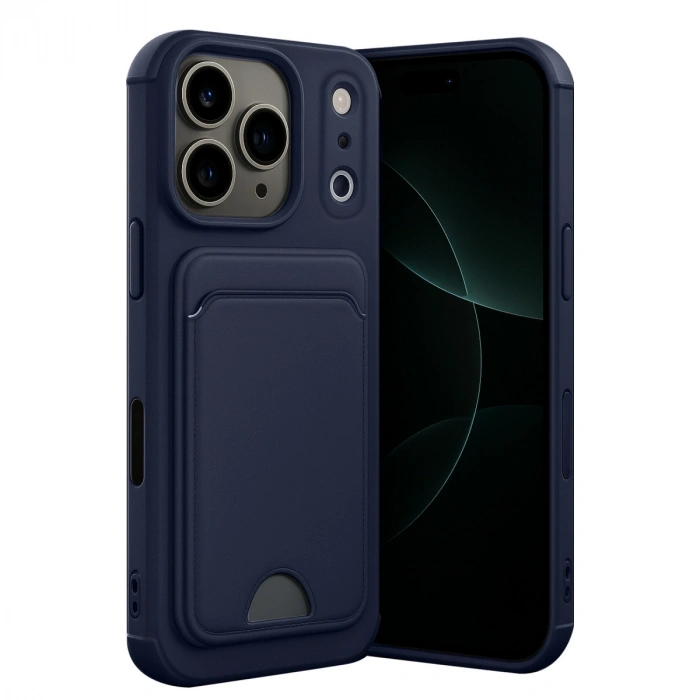 Apple İphone 17 Pro Kelvin Kartvizitli Silikon - Lacivert