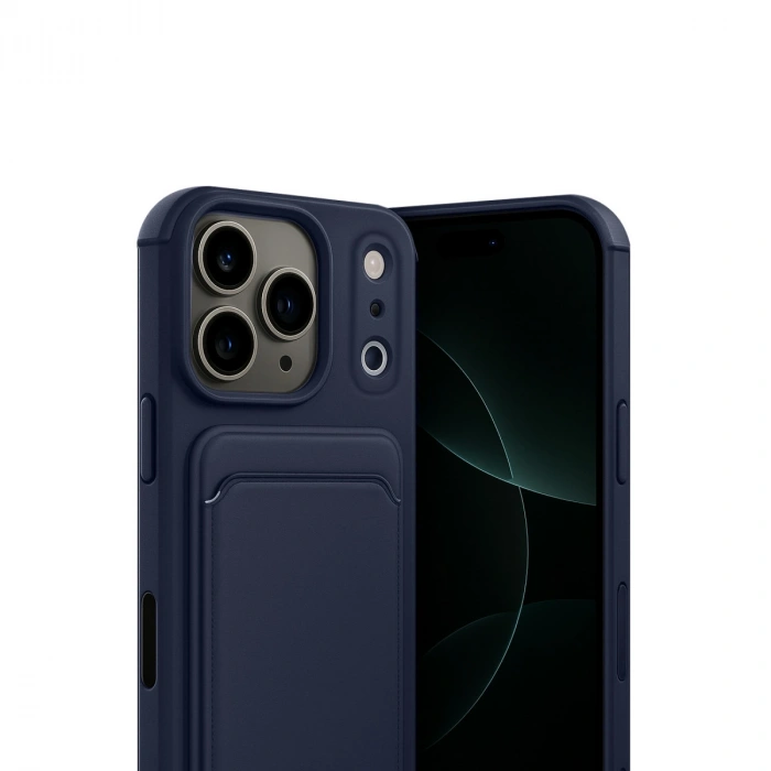 Apple İphone 17 Pro Kelvin Kartvizitli Silikon - Lacivert