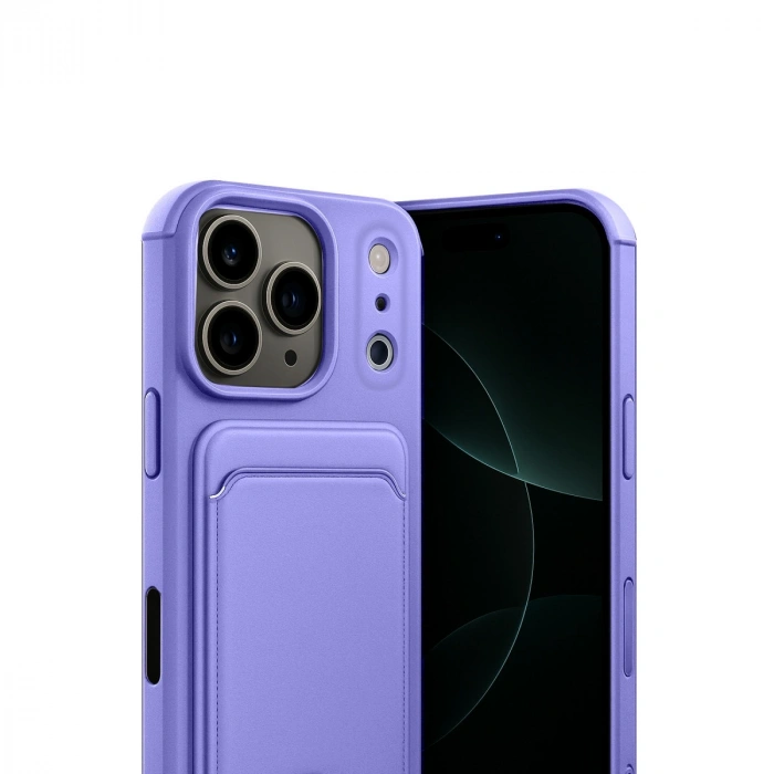 Apple İphone 17 Pro Kelvin Kartvizitli Silikon - Lila