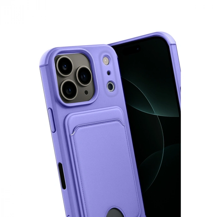 Apple İphone 17 Pro Kelvin Kartvizitli Silikon - Lila