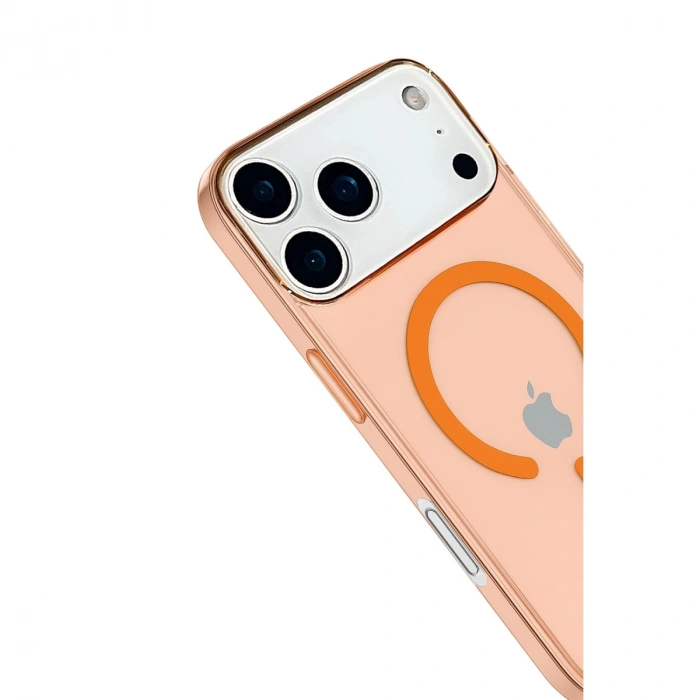 Apple İphone 17 Pro Kılıf Pc Real Magsafe Kapak - Turuncu
