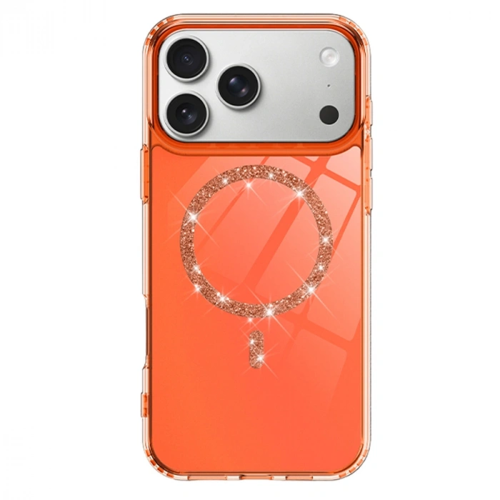 Apple İphone 17 Pro Live Diamond Magsafe Kapak - Turuncu