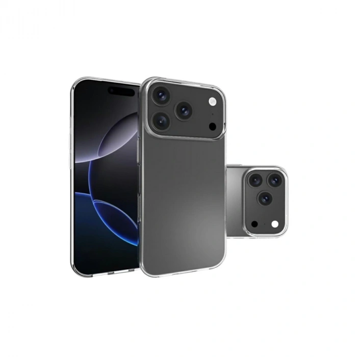 Apple İphone 17 Pro Lüx Şeffaf Silikon - Şeffaf