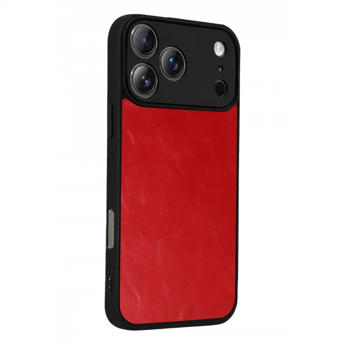 Apple İphone 17 Pro Max Aras Deri Kapak - Kırmızı