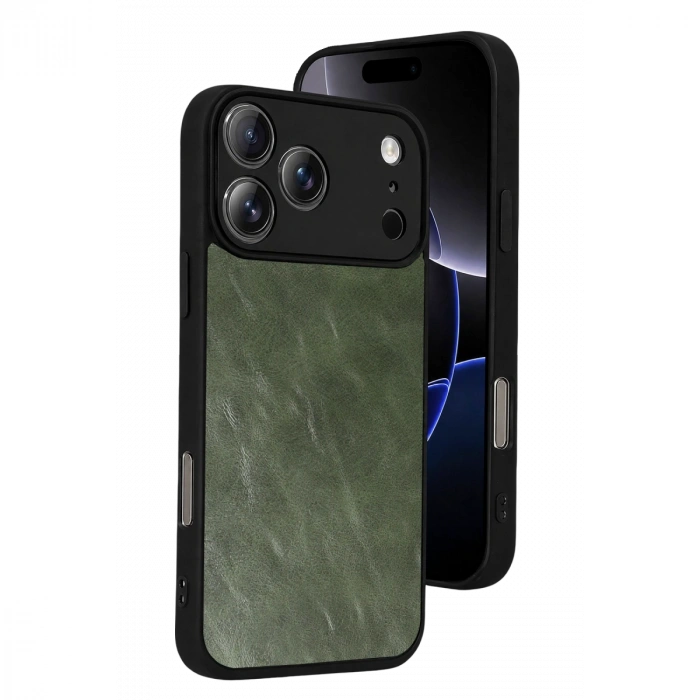 Apple İphone 17 Pro Max Aras Deri Kapak - Yeşil