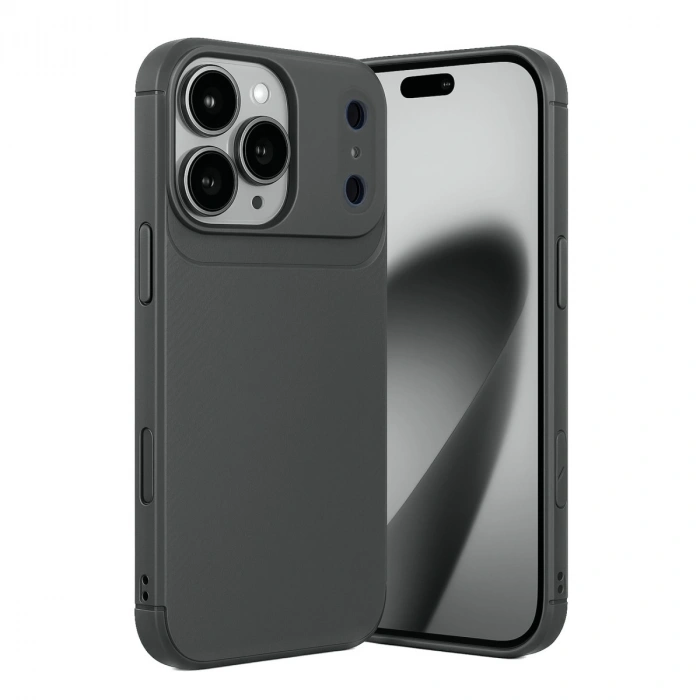 Apple İphone 17 Pro Max Auto Focus Karbon Kapak - Gri