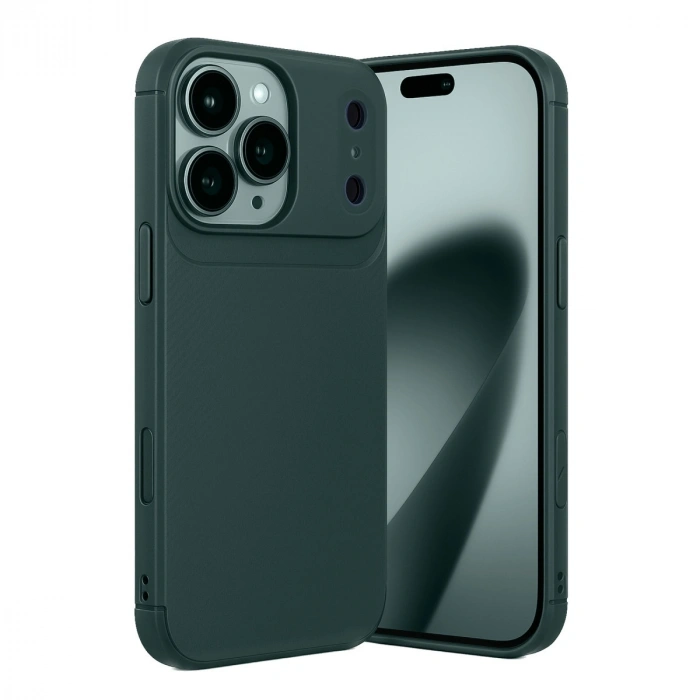 Apple İphone 17 Pro Max Auto Focus Karbon Kapak - Koyu Yeşil