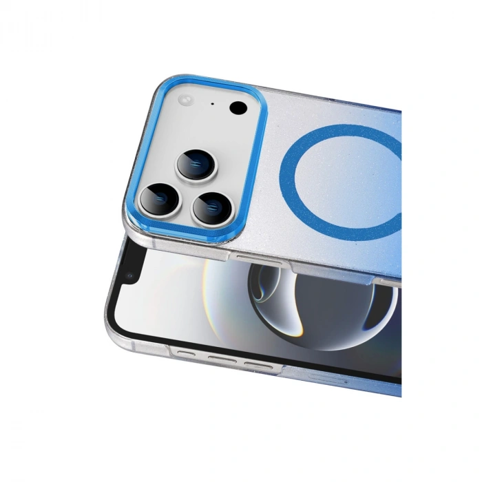 Apple İphone 17 Pro Max Glossy Magsafe Kapak - Mavi