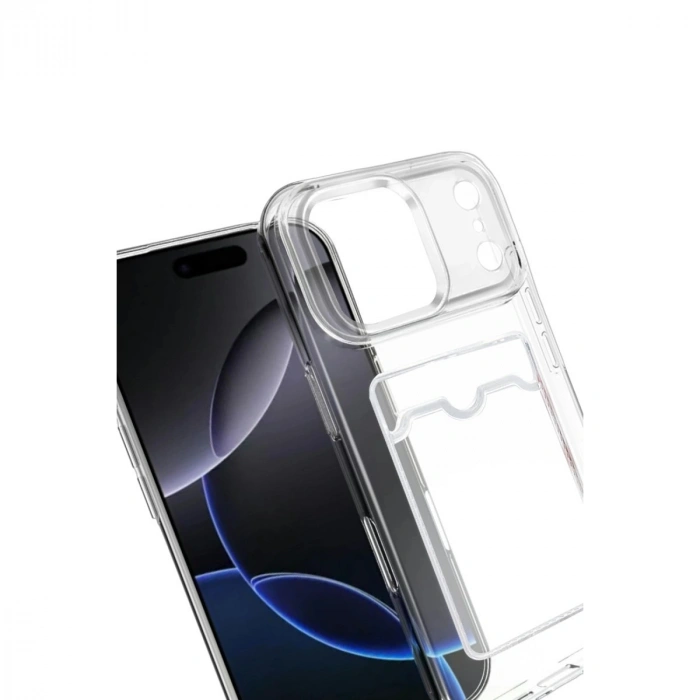 Apple İphone 17 Pro Max Kart Şeffaf Silikon - Şeffaf