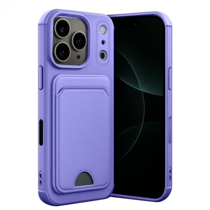 Apple İphone 17 Pro Max Kelvin Kartvizitli Silikon - Lila