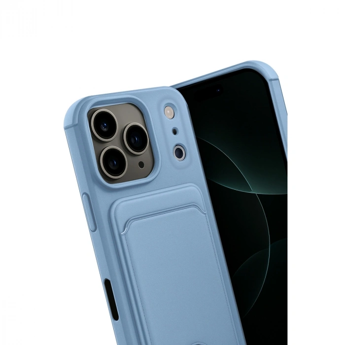 Apple İphone 17 Pro Max Kelvin Kartvizitli Silikon - Mavi
